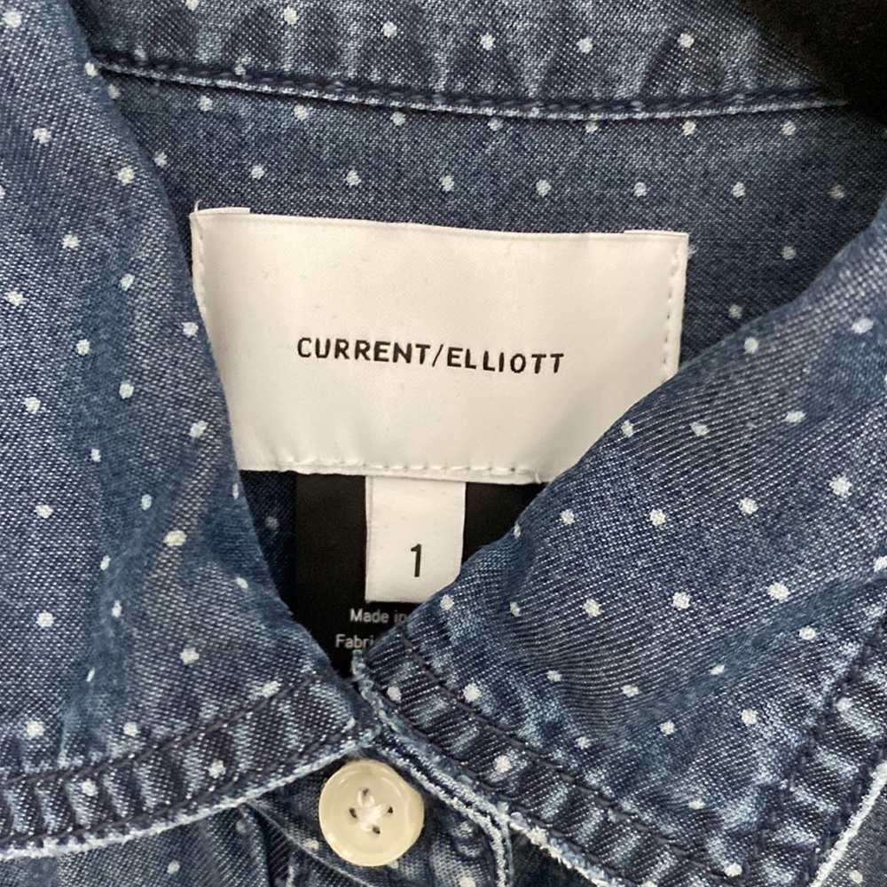 Current Elliott Amabel Denim Shirt In Indigo Polk… - image 3